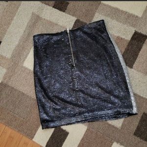 Iro Colinne Metallic Sequined Stretch-Jersey skirt size 1